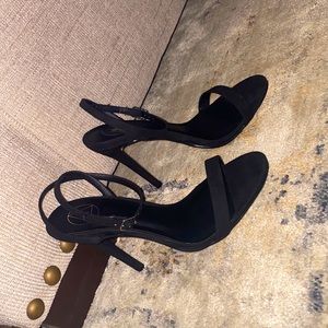 Black strap heels